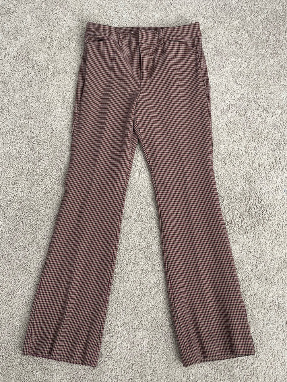 Old Navy Pixie Flare High-Rise Houndstooth Plaid Trouser Pants Size 6